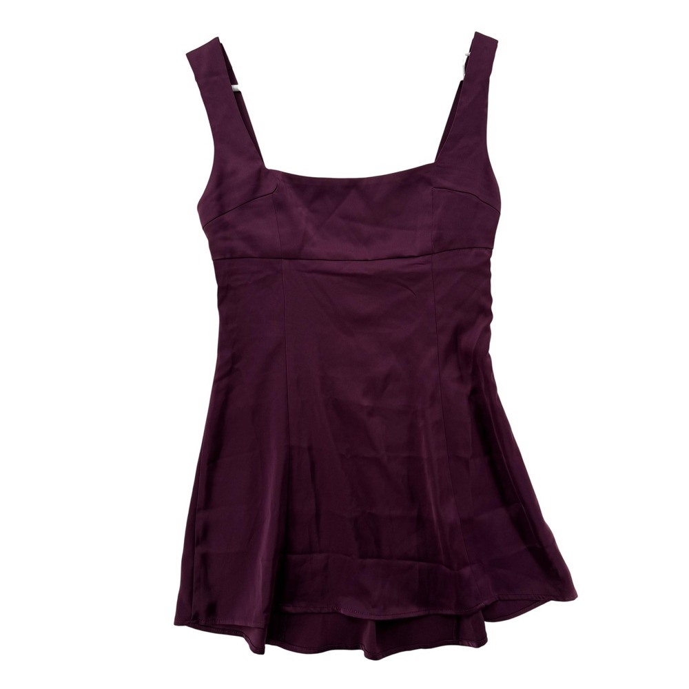 Urban Outfitters Dress Womens Medium Purple Sleeveless‎ Square Neck Tie Mini New